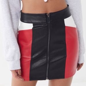 NWT Urban Outfitters Colorblock Faux Leather Skirt